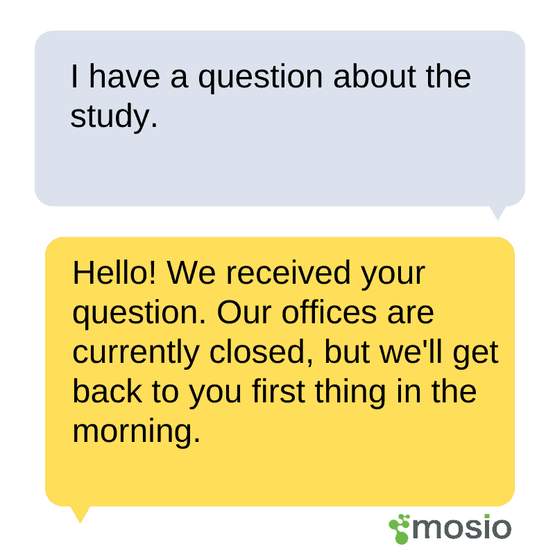 Mosio COVID-19 Research: Text Message Support